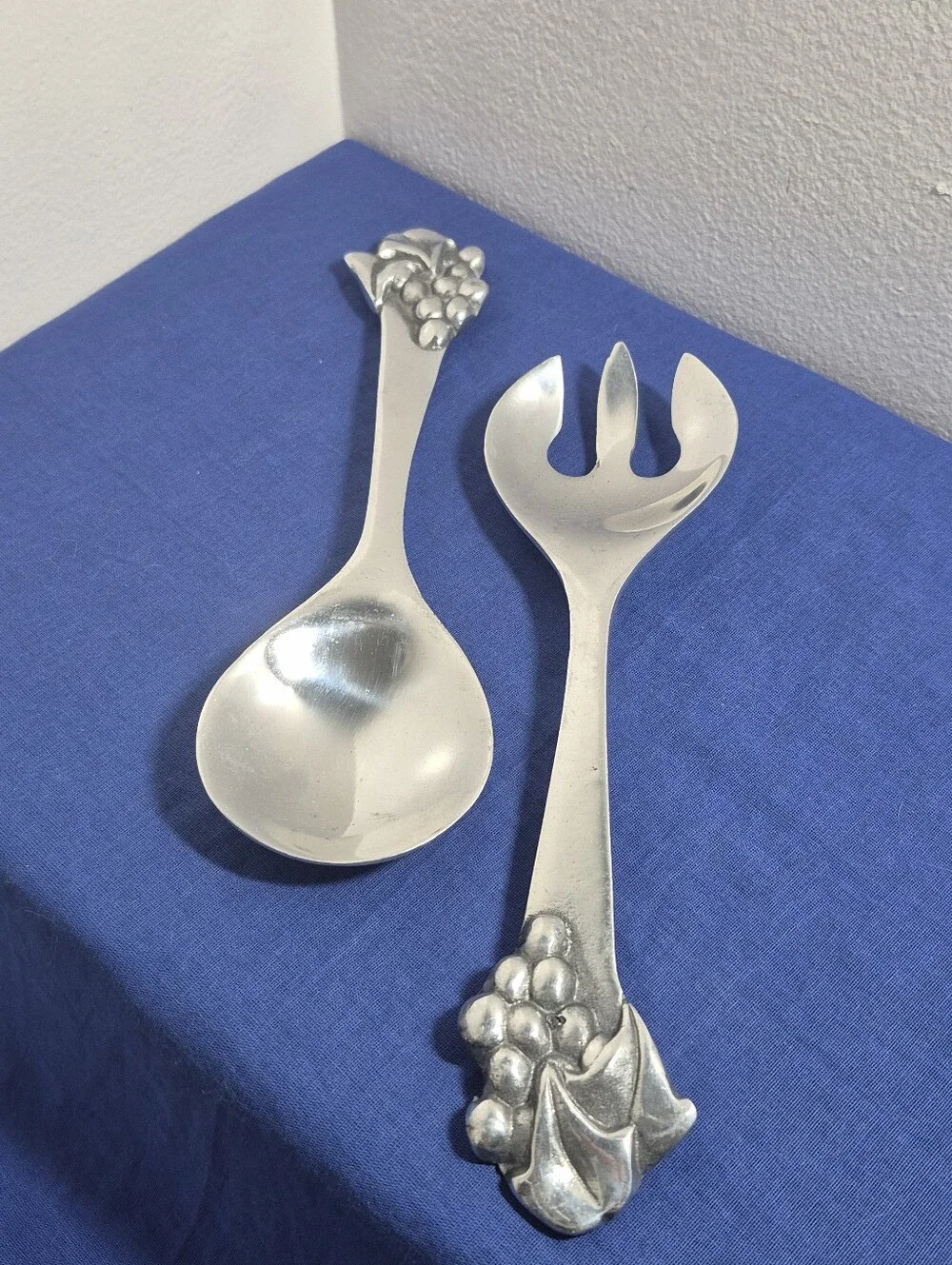 Vintage Arthur Court Aluminum Mariposa Salad Serving Set Fork & Spoon